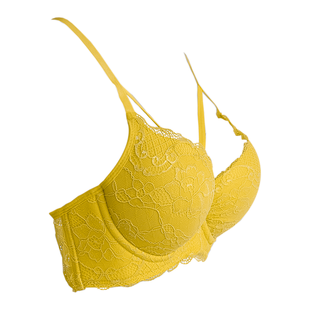Conjunto de lingerie sutiã e calcinha brasileira cor amarelo envio para todo o Japão